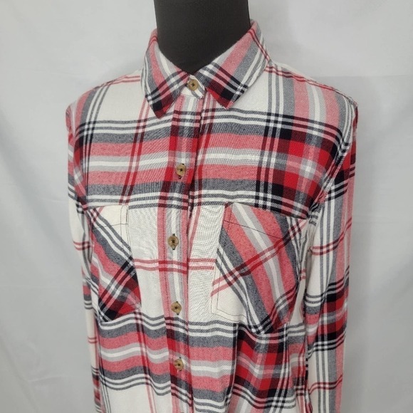 Forever 21 Button Up Collared Long sleeve Plaid - Picture 3 of 9